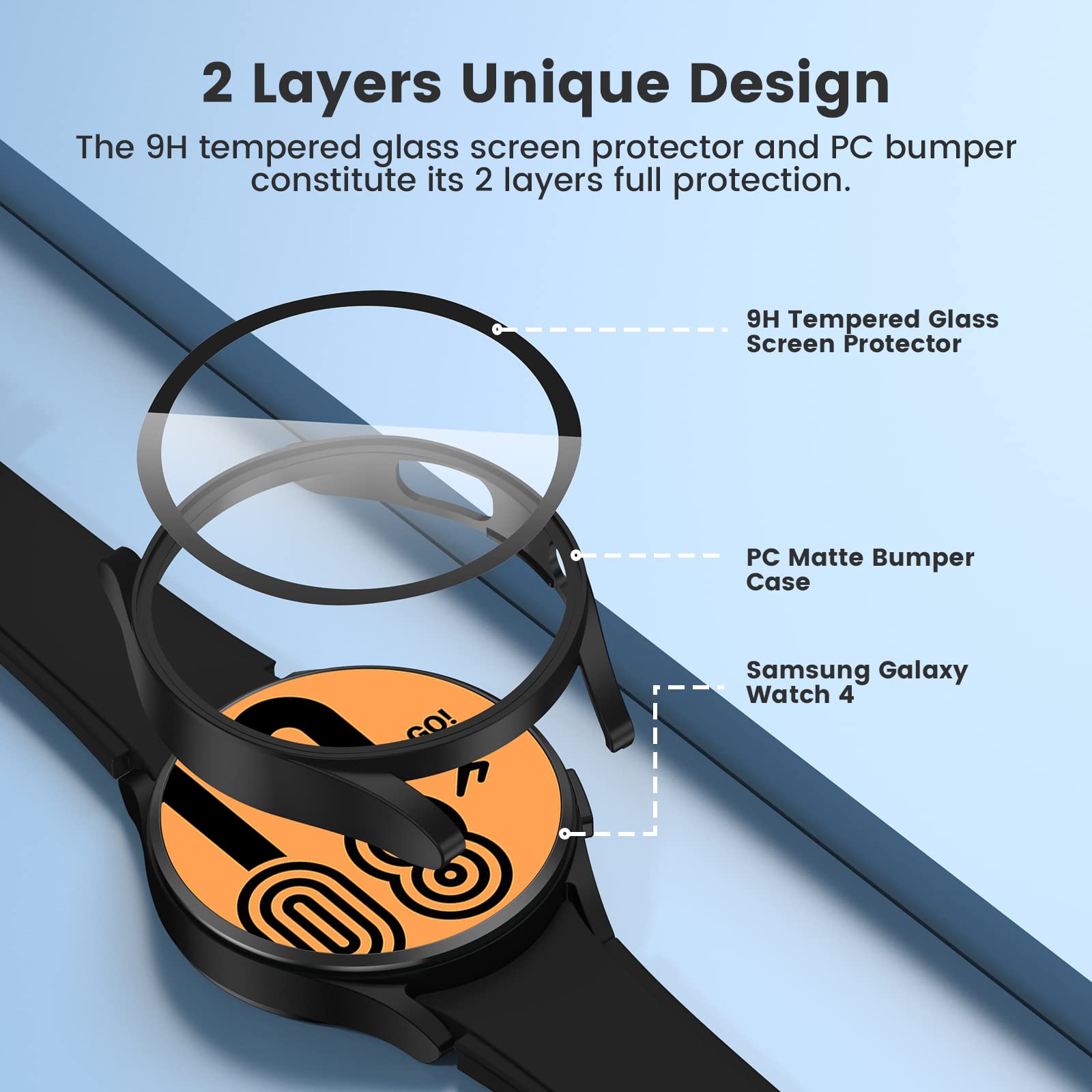 Verilux Black PC Hard Full Protection Matte Cover Case for Samsung Galaxy Watch 4,44mm Screen Guard Case,Accessories,Screen Protector & Scratch-Resistant Verilux Black PC Hard Full Protection Matte Cover Case for Samsung Galaxy Watch 4,44mm Screen Guard Case,Accessories,Screen Protector & Scratch-Resistant